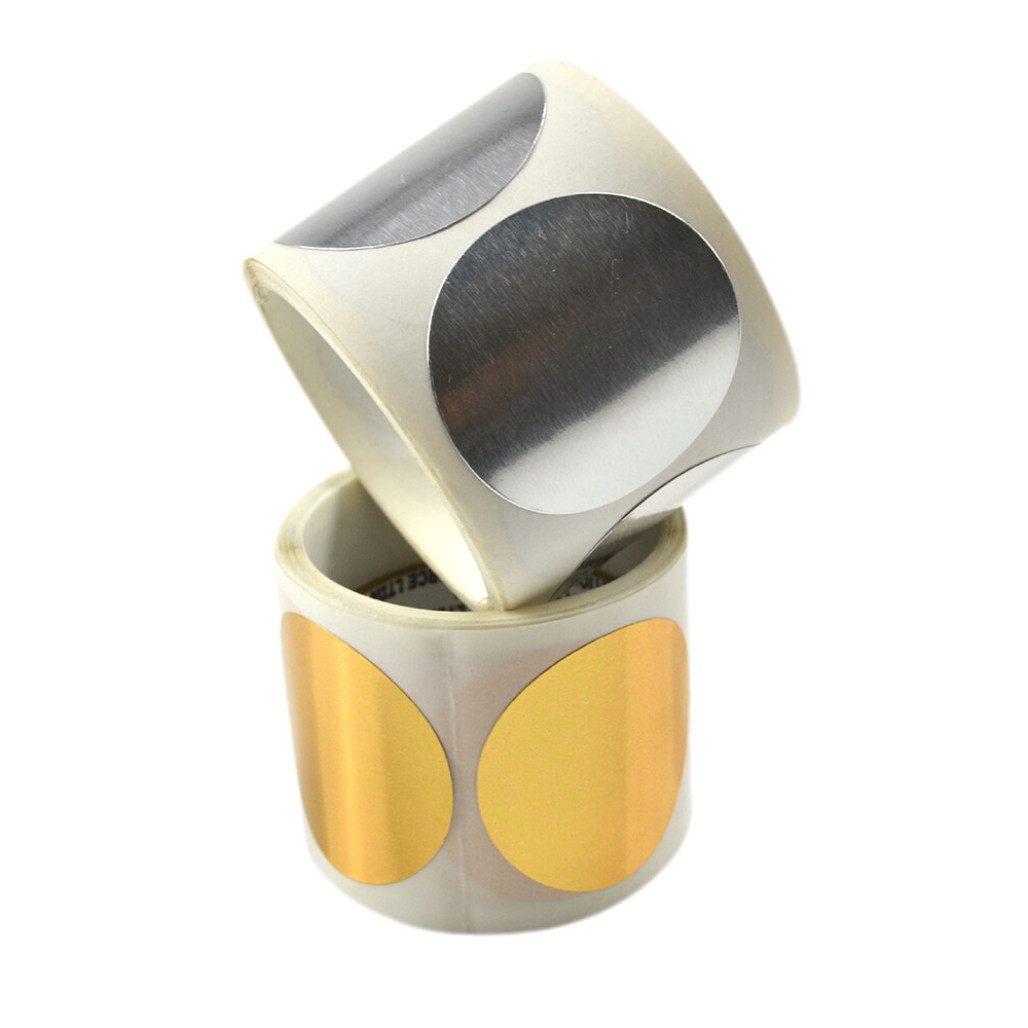 Etiqueta Adesiva Ouro ou Prata Metalizada 25 mm