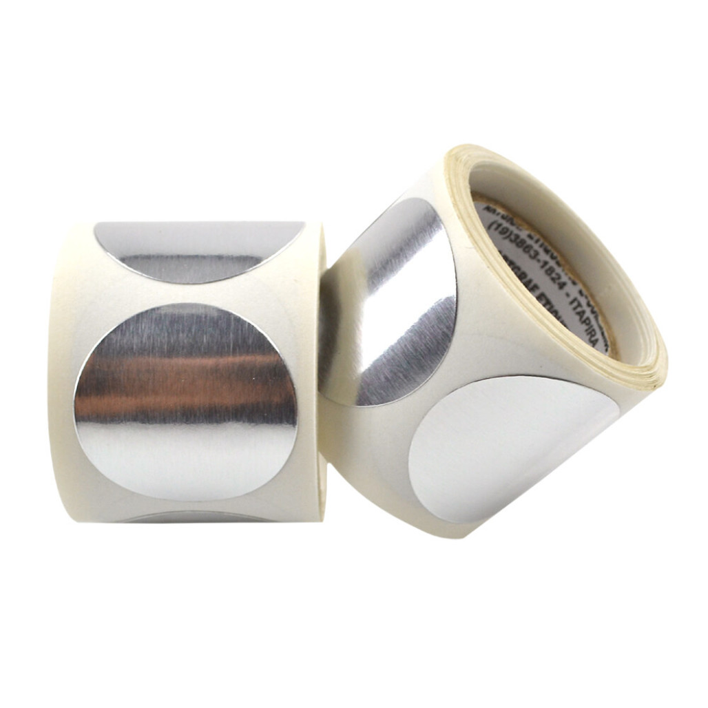 Etiqueta Adesiva Ouro ou Prata Metalizada 34 mm - 3