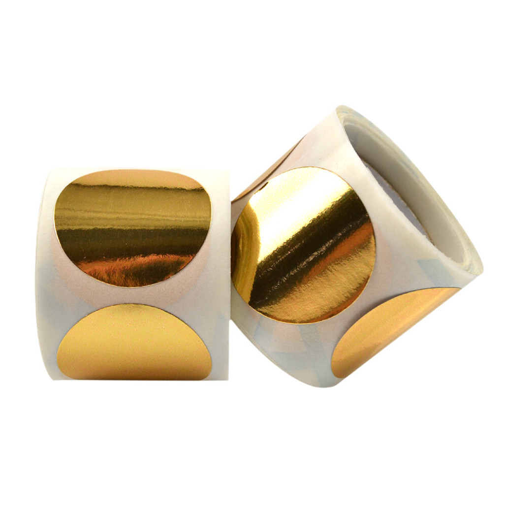 Etiqueta Adesiva Ouro ou Prata Metalizada 34 mm - 2