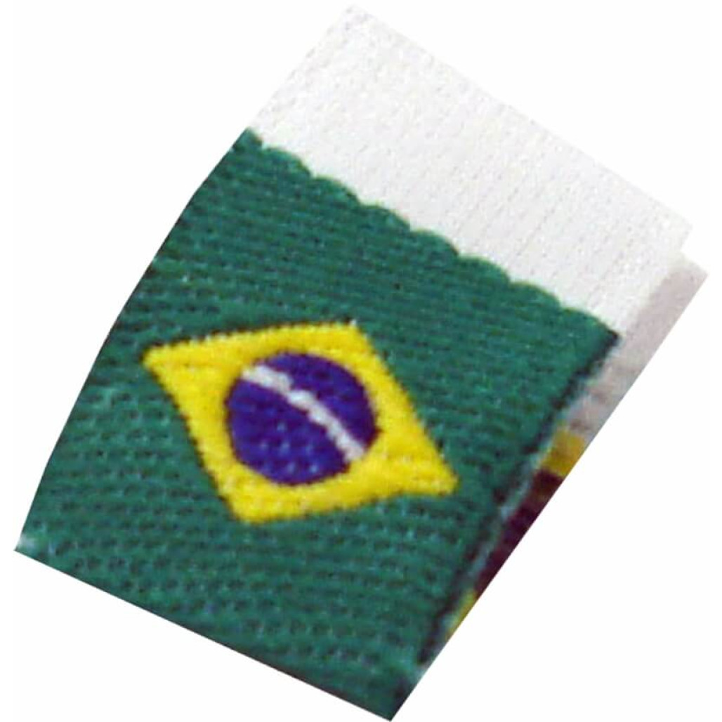 Etiqueta Bordada Bandeira do Brasil - Dobra ao Meio - Alta Definição -  11 x 35 mm - 2