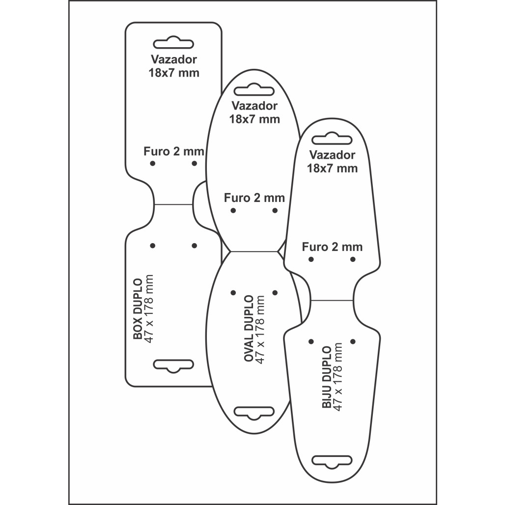Tag ou Cartela Gravatinha Bijú, Tamanho 47 x 178 mm, Papel Couchê 300 g, Diversos Formatos, com Opções Personalizadas - 6