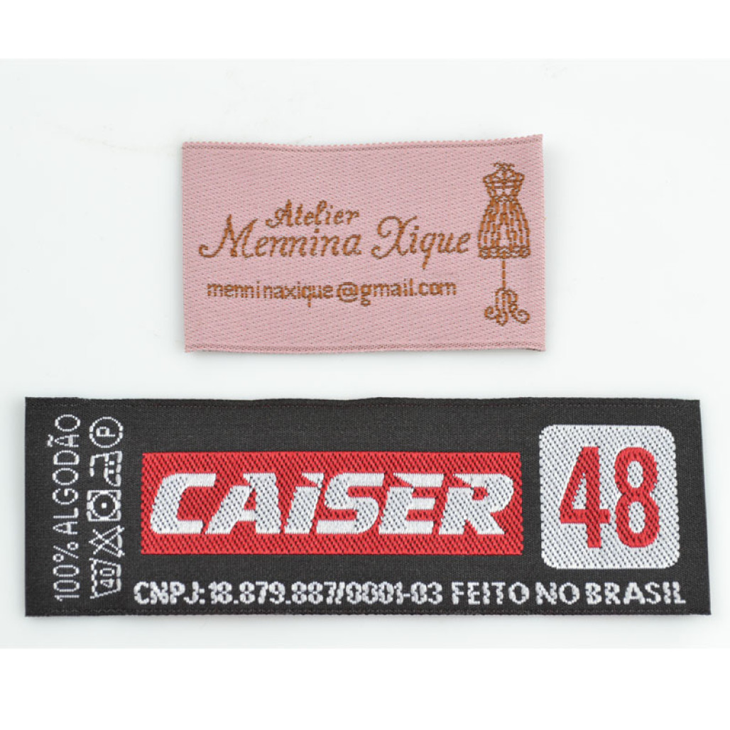 Etiqueta Bordada, 30 ou 33 mm de largura, Diversos Acabamentos, com Opções Personalizadas