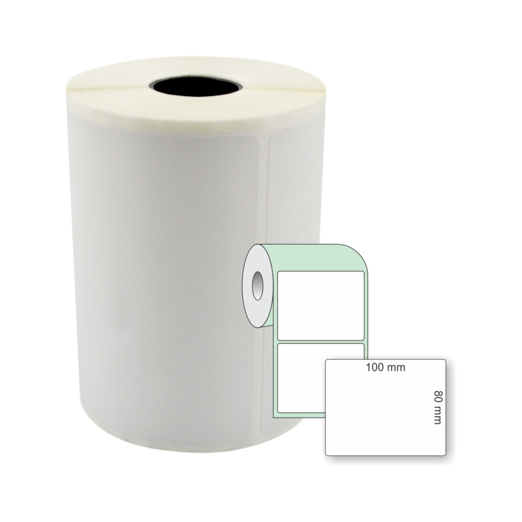 Etiqueta Adesiva Couchê, 100 x 80 mm x 1 coluna, para Impressoras Térmicas