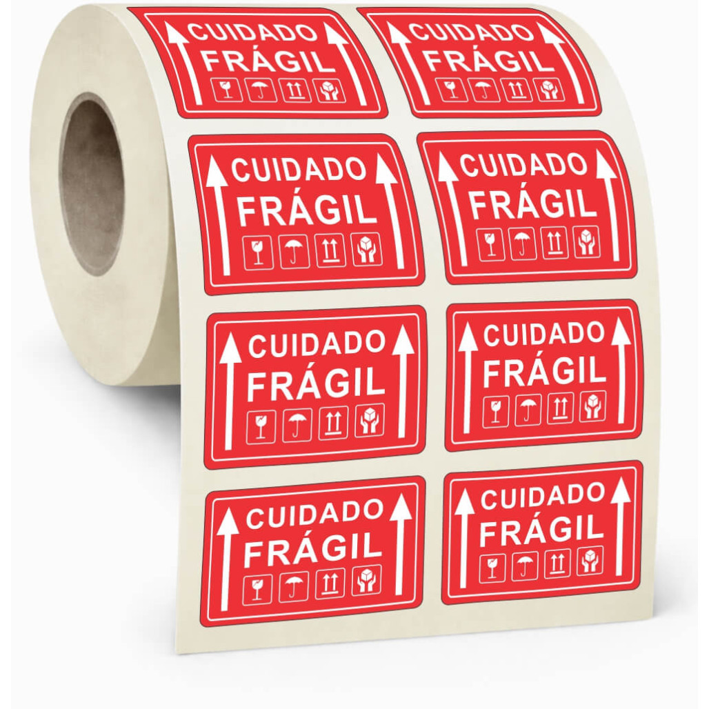 Etiqueta Adesiva Cuidado Frágil 50 x 30 mm - 2