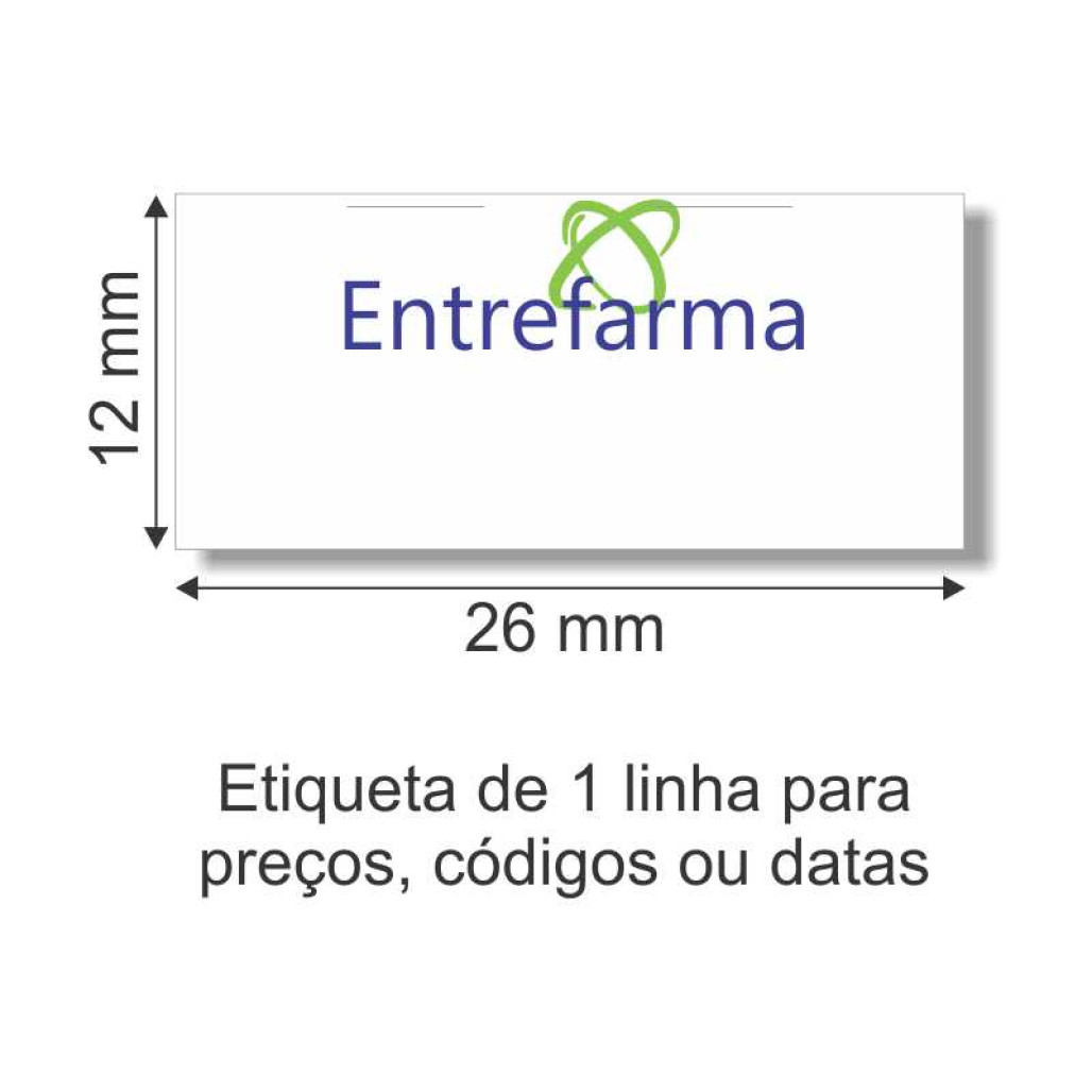 Etiqueta Adesiva, MX 2612, Open C8, Prix 8, 26 x 12 mm para Etiquetadoras, com Opçoes Personalizadas - 1