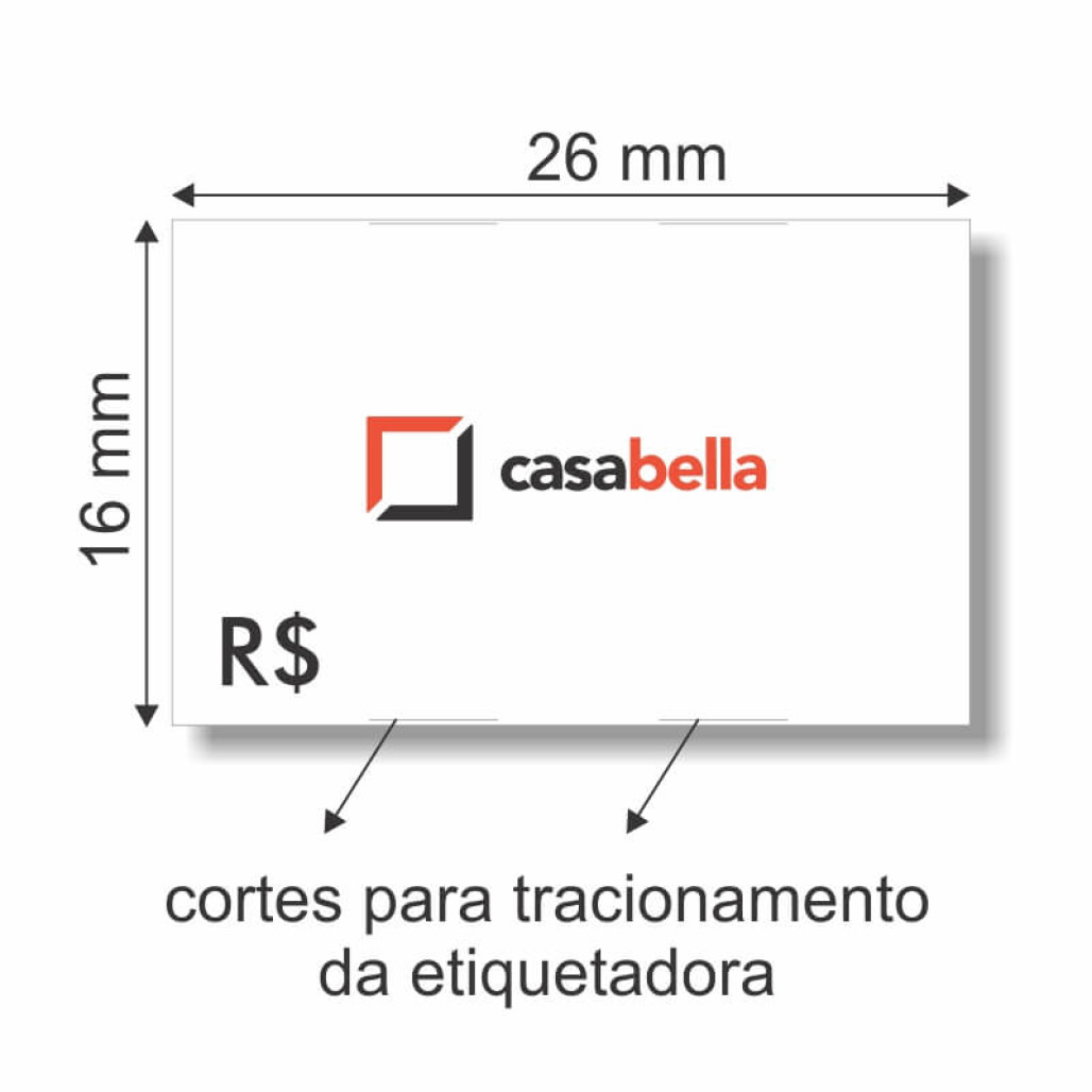 Etiqueta Adesiva, MX 2616, 26 x 16 mm para Etiquetadoras, com Opções Personalizadas - 3