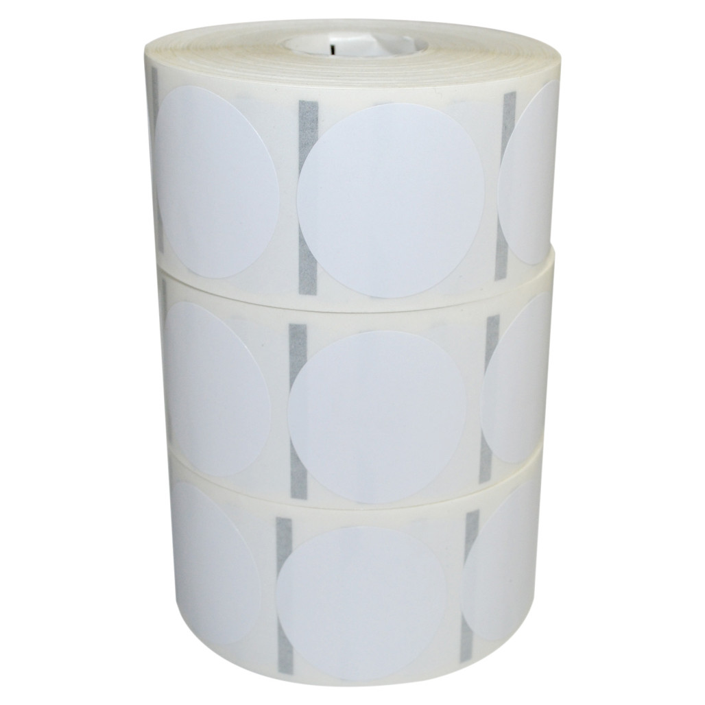 Etiqueta Adesiva BOPP Branco Redonda, 34 mm x 1 coluna, para Impressoras Térmicas - 4