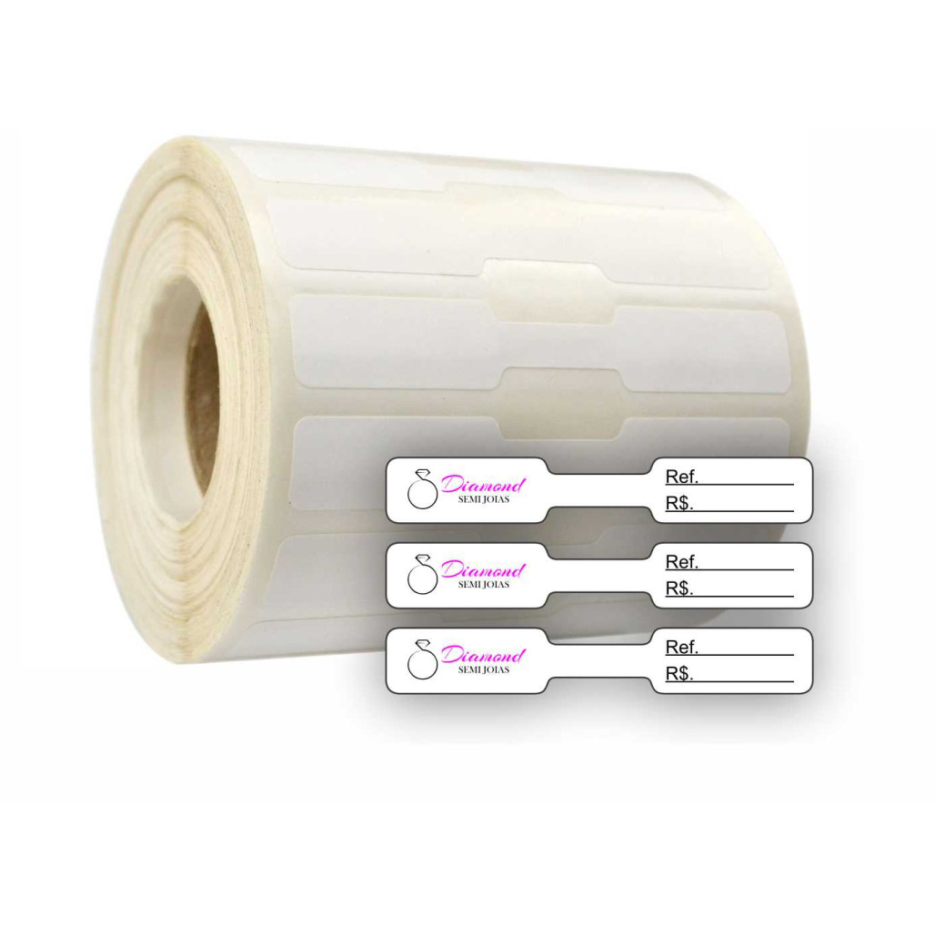 Etiqueta 10 x 65 mm, em Filme BOPP ADESIVO, para Joias, com Opções Personalizadas - 2