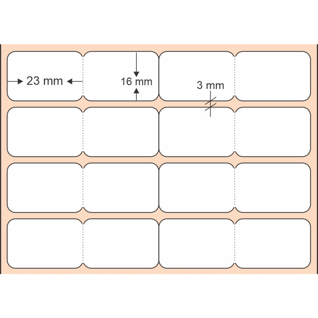 Etiqueta Adesiva BOPP Branco, 23 x 16 mm x 4 colunas, para Impressoras Térmicas - 2