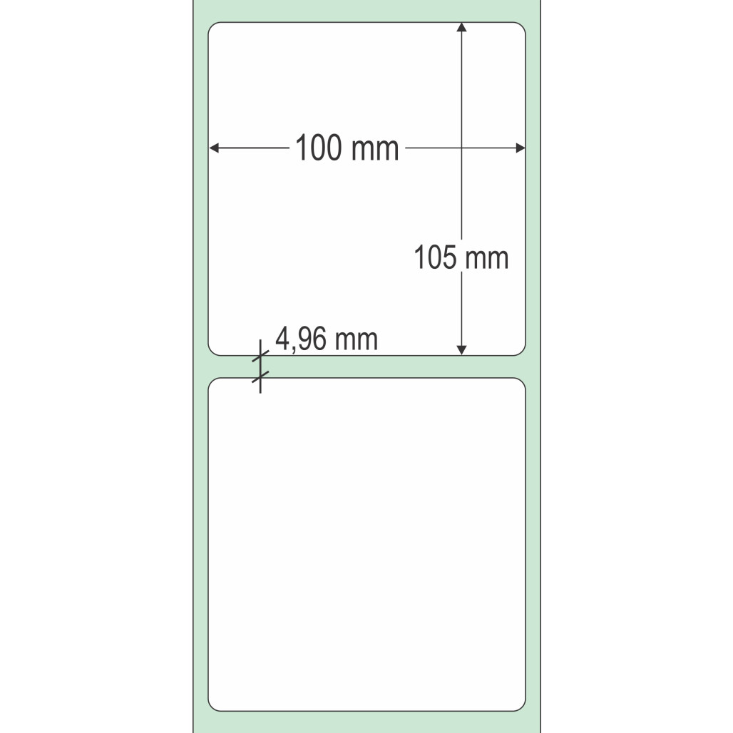 Etiqueta Adesiva Couchê 100 x 105 mm x 1 Coluna para Impressoras Térmicas - 2