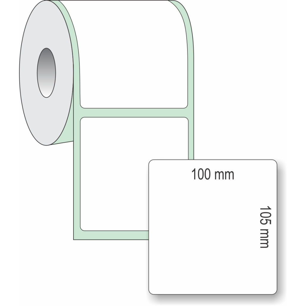 Etiqueta Adesiva Couchê 100 x 105 mm x 1 Coluna para Impressoras Térmicas