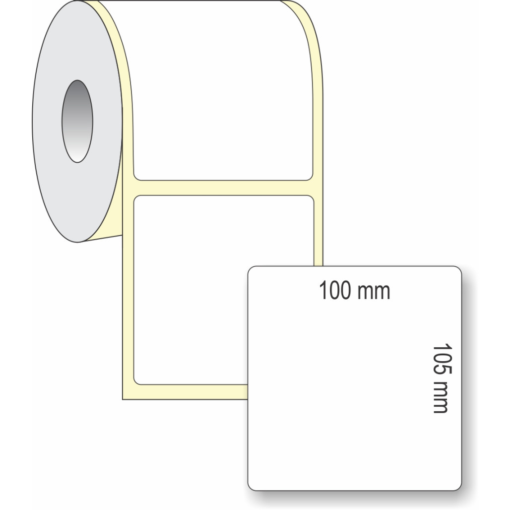 Etiqueta Adesiva em Papel Térmico, 100 x 105 mm x 1 coluna, para Impressoras Térmicas Diretas