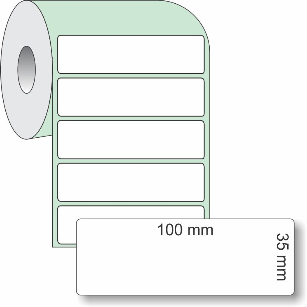 Etiqueta Adesiva Couchê, 100 x 35 mm x 1 coluna,  para Impressoras Térmicas - 2