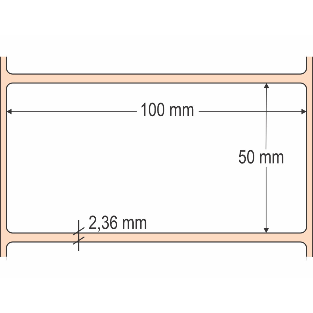 Etiqueta Adesiva BOPP Branco, 100 x 50 mm x 1 coluna, para Impressoras Térmicas - 3