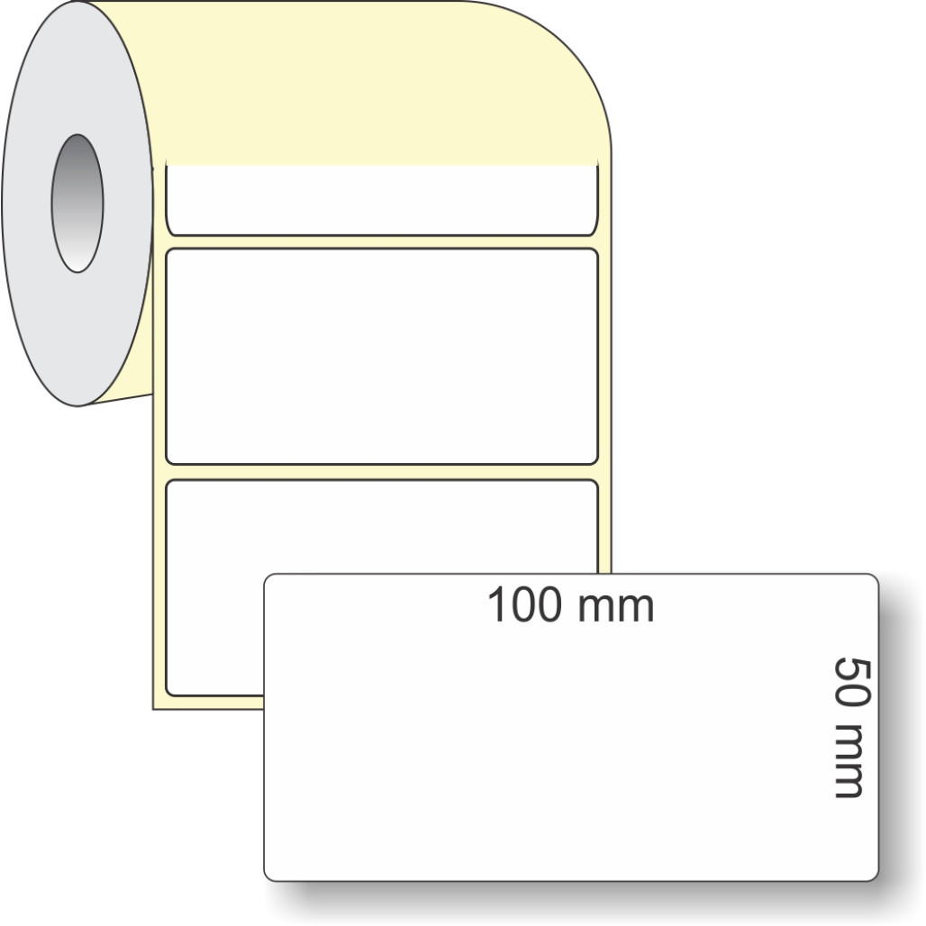 Etiqueta Adesiva em Papel Térmico, 100 x 50 mm x 1 coluna, para Impressoras Térmicas Diretas - 2