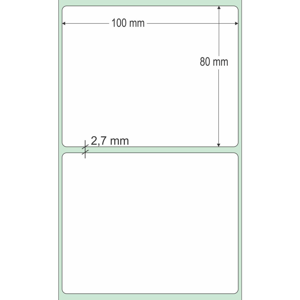 Etiqueta Adesiva Couchê, 100 x 80 mm x 1 coluna, para Impressoras Térmicas - 3