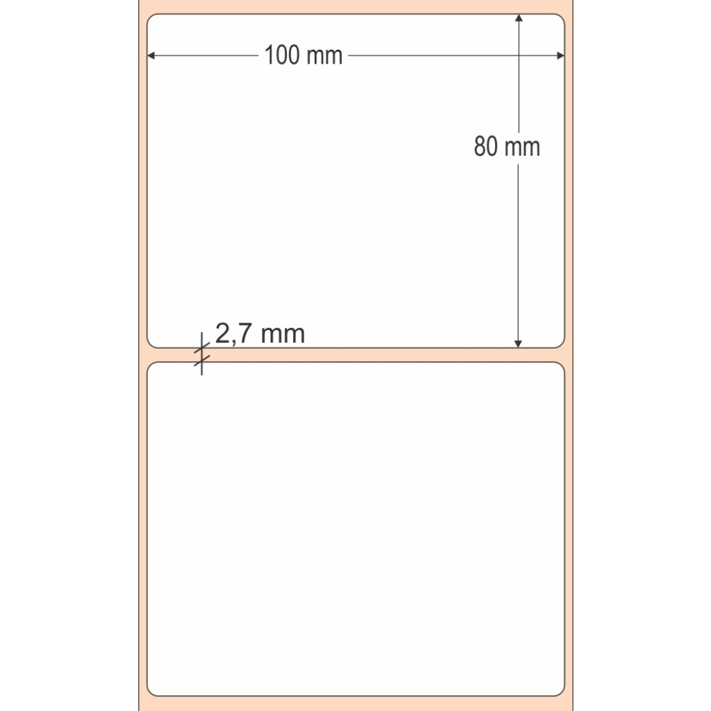 Etiqueta Adesiva BOPP Branco, 100 x 80 mm x 1 coluna, para Impressoras Térmicas - 3