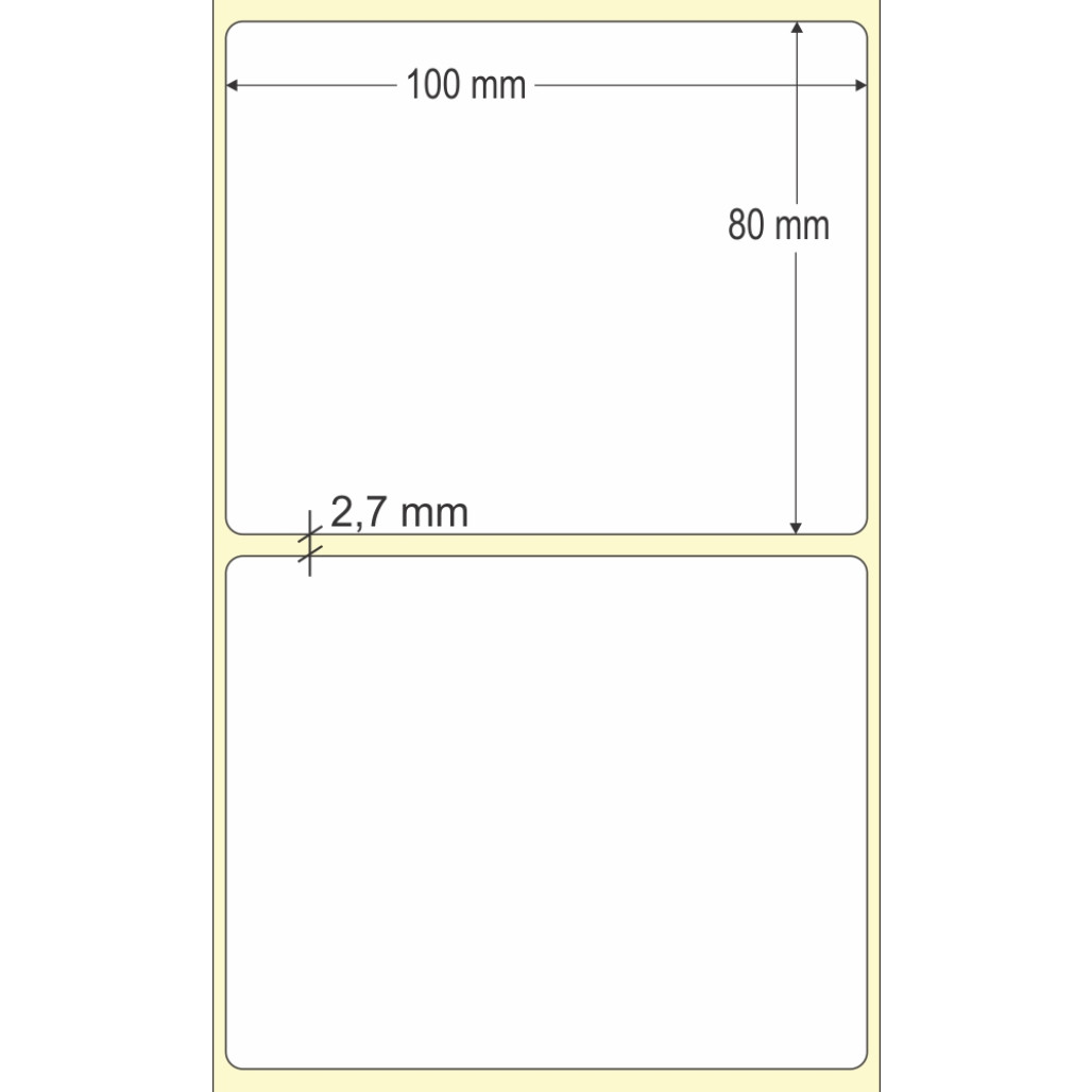 Etiqueta Adesiva em Papel Térmico, 100 x 80 mm x 1 coluna, para Impressoras Térmicas Diretas - 3