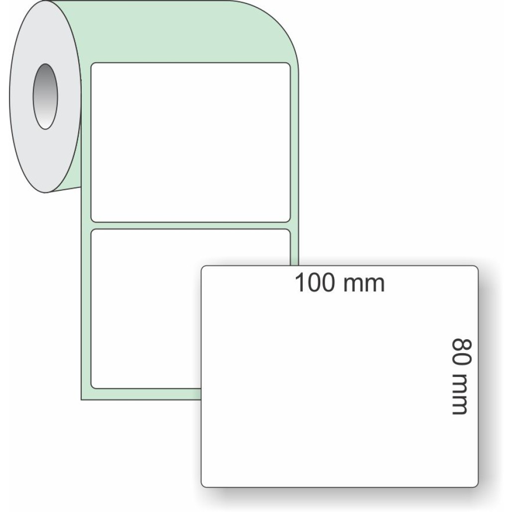 Etiqueta Adesiva Couchê, 100 x 80 mm x 1 coluna, para Impressoras Térmicas - 2