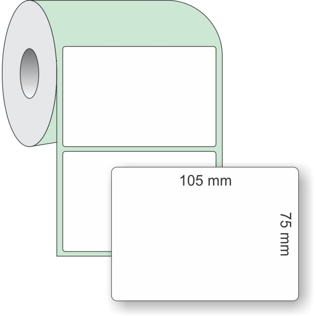 Etiqueta Adesiva Couchê, 105 x 75 mm x 1 coluna, para Impressoras Térmicas - 2