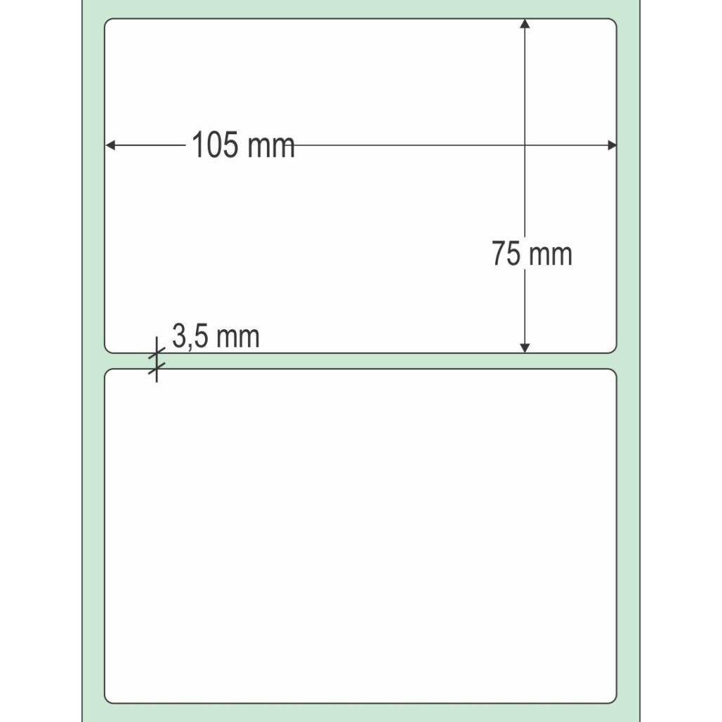 Etiqueta Adesiva Couchê, 105 x 75 mm x 1 coluna, para Impressoras Térmicas - 3