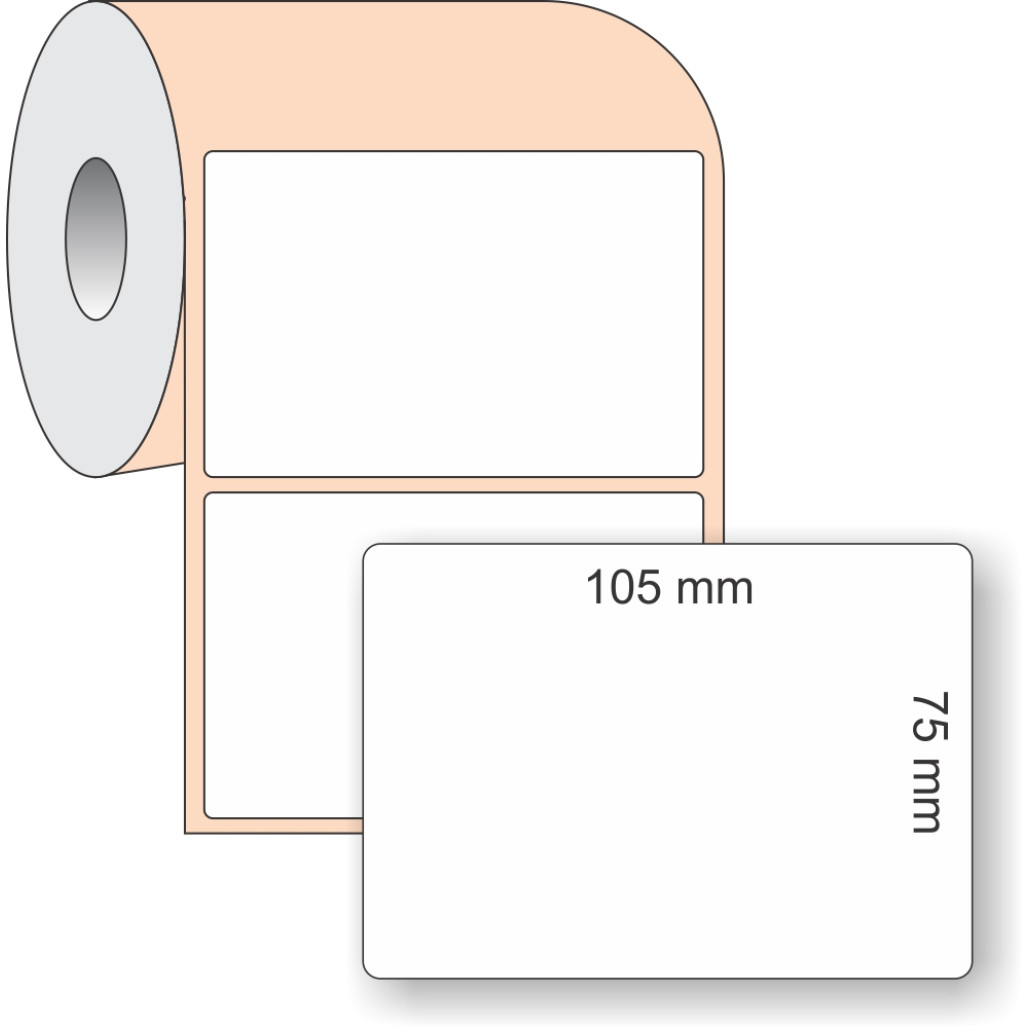 Etiqueta Adesiva BOPP Branco, 105 x 75 mm x 1 coluna, para Impressoras Térmicas - 2