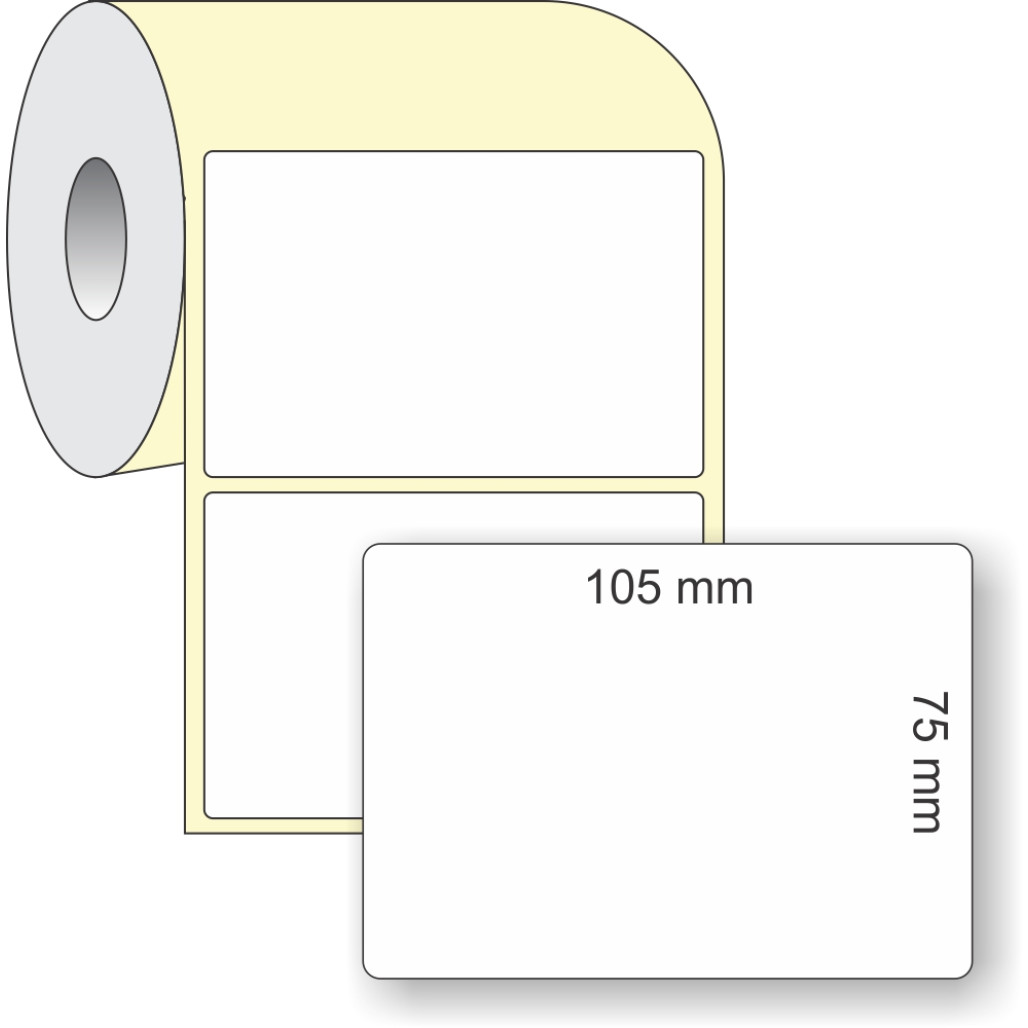 Etiqueta Adesiva em Papel Térmico, 105 x 75 mm x 1 coluna, para Impressoras Térmicas Diretas - 2