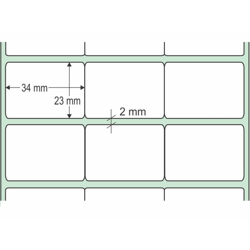 Etiqueta Adesiva Couchê, 34 x 23 mm x 3 colunas, para Impressoras Térmicas - 3
