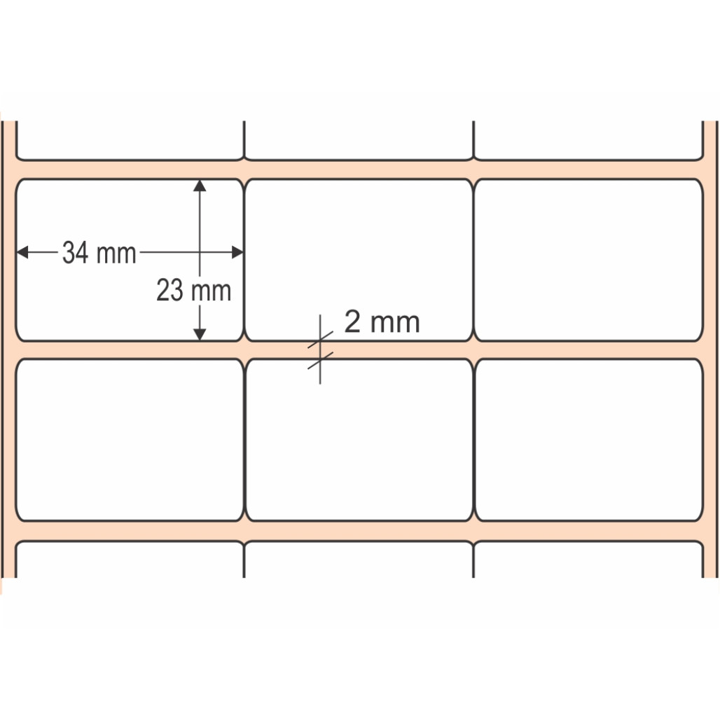 Etiqueta Adesiva BOPP Branco, 34 x 23 mm x 3 colunas, para Impressoras Térmicas - 3