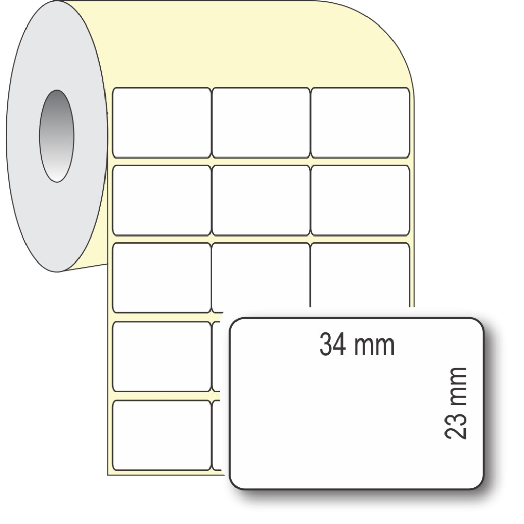 Etiqueta Adesiva em Papel Térmico, 34 x 23 mm x 3 colunas, para Impressoras Térmicas Diretas - 2