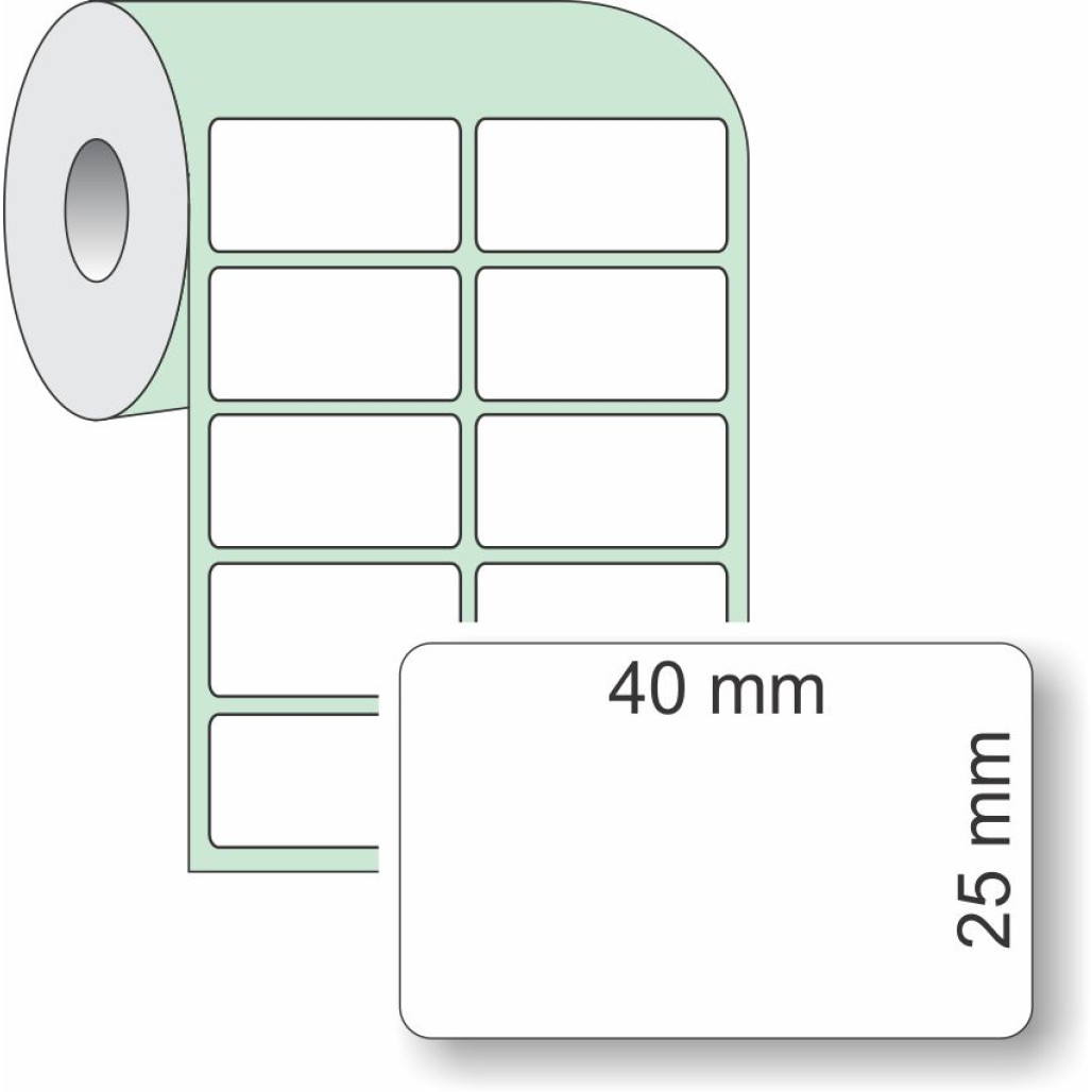 Etiqueta Adesiva Couchê, 40 x 25 mm x 2 colunas, para Impressoras Térmicas - 2