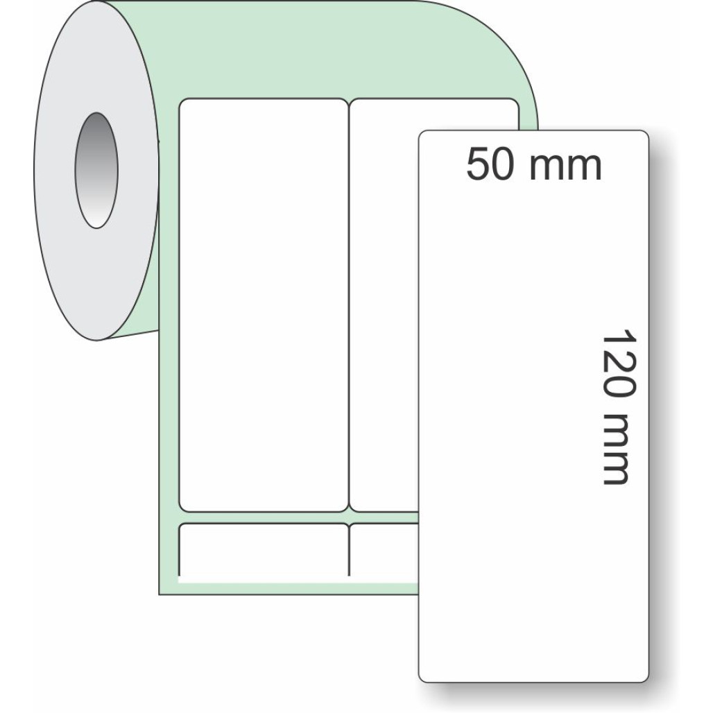 Etiqueta Adesiva Couchê, 50 x 120 mm x 2 colunas, para Impressoras Térmicas - 2