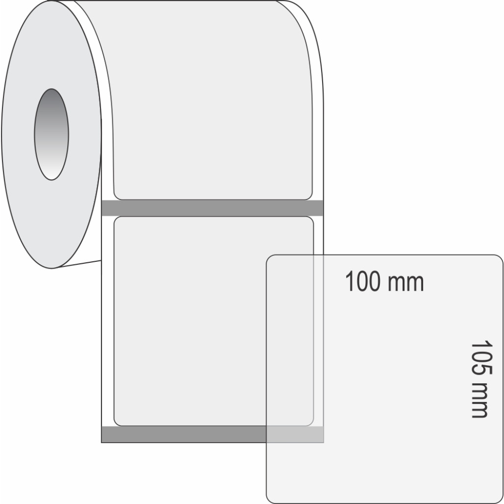 Etiqueta Adesiva BOPP Transparente 100 x 105 mm x 1 coluna para Impressoras Térmicas