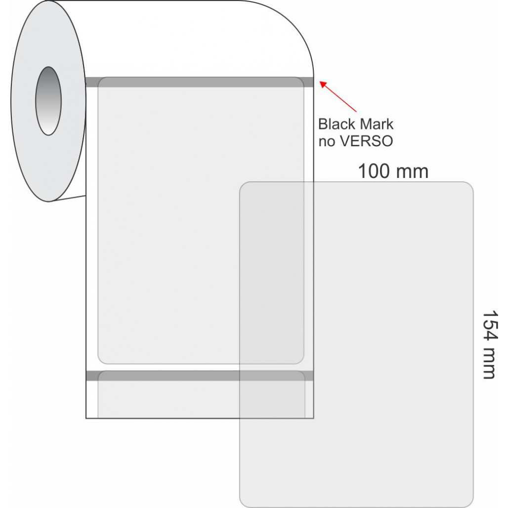 Etiquetas Adesivas BOPP Transparente, 100 x 154 mm x 1 coluna