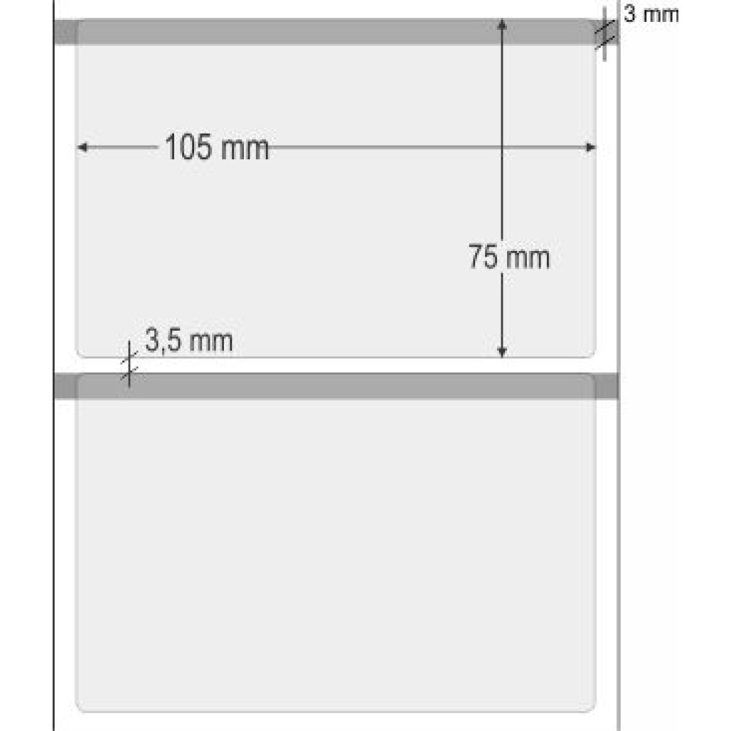 Etiquetas Adesivas BOPP Transparente, 105 x 75 mm x 1 coluna, para Impressoras Térmicas - 2