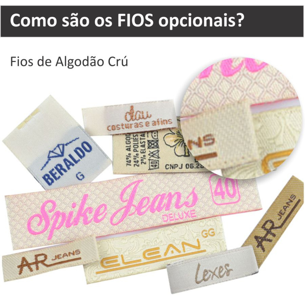 Etiqueta Bordada, 20 ou 22 mm de largura, Diversos Acabamentos, com Opções Personalizadas - 6
