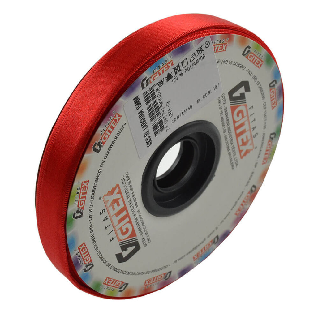 Fitas de Cetim Coloridas, 15 mm de largura, sem Impressão - 14
