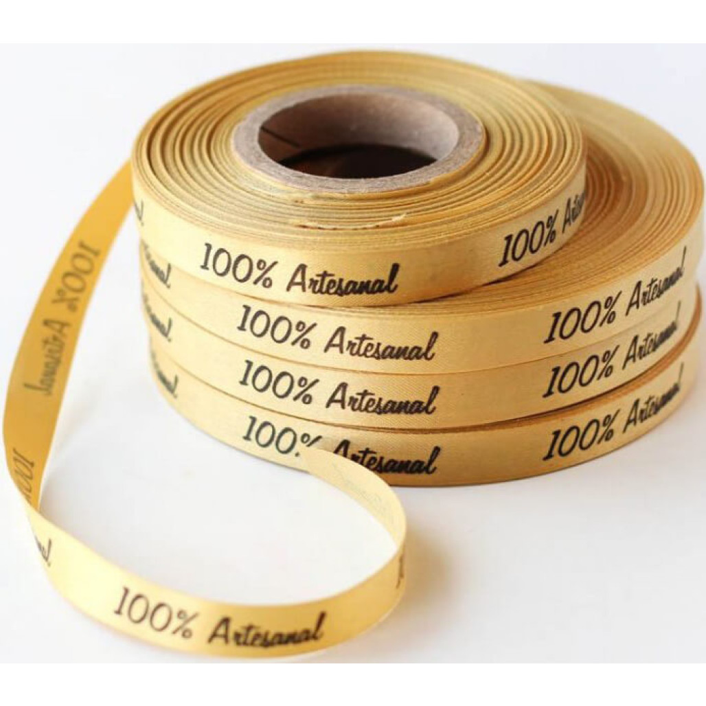 Fitas de Cetim, 10 mm de largura, Personalizadas,  Impressão Metalizada, Branca ou em Preto Grafite - 3