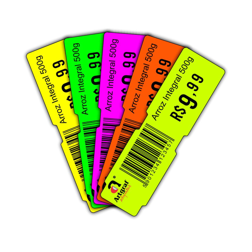Etiqueta de Gôndola, 110 x 30 mm, Papel Couchê NÃO ADESIVO 150g, Com Opções Personalizadas - 4