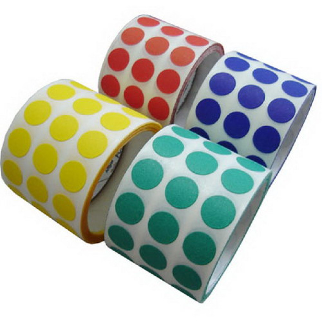 Etiqueta Bolinha Colorida 10 mm, 16 cores diferentes