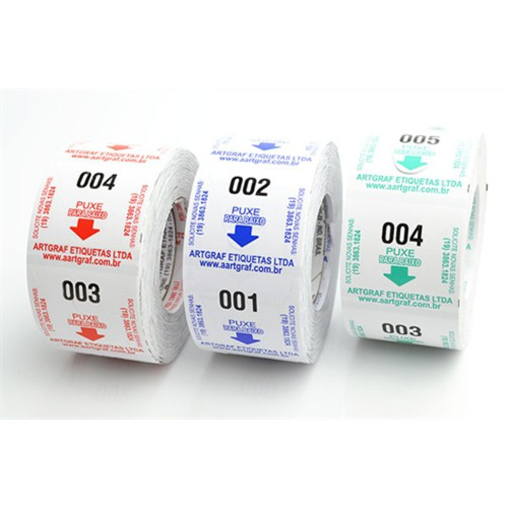 Senhas Numeradas, 3 dígitos, papel 70 g - 3