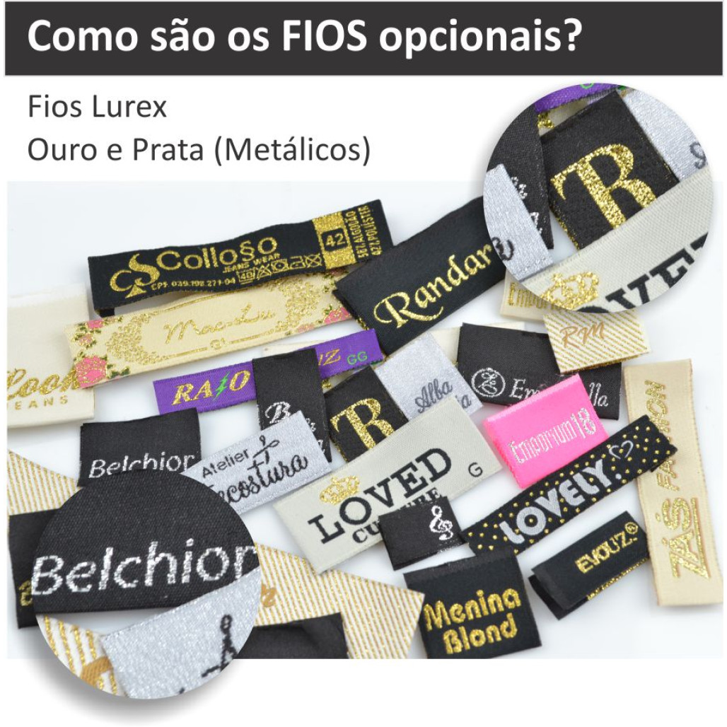 Etiqueta Bordada, 30 ou 33 mm de largura, Diversos Acabamentos, com Opções Personalizadas - 9