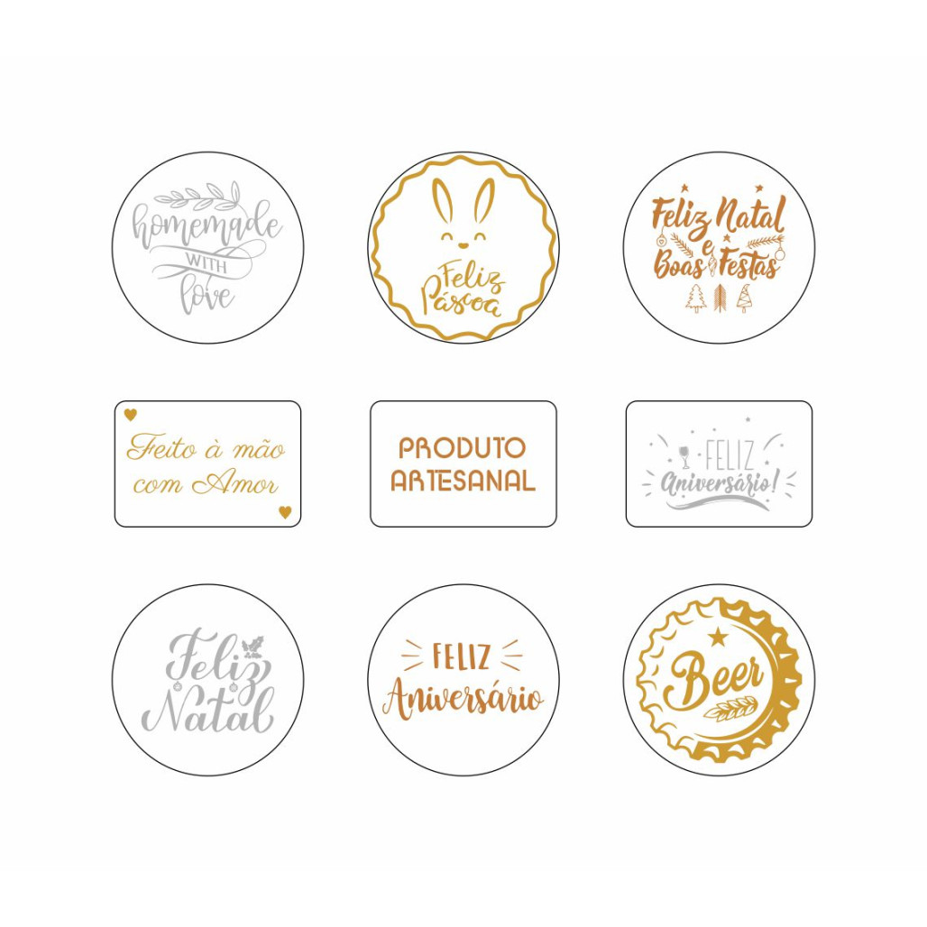 Etiquetas Adesivas, Impressão com Efeito Metalizado, com Opções Personalizadas - 7