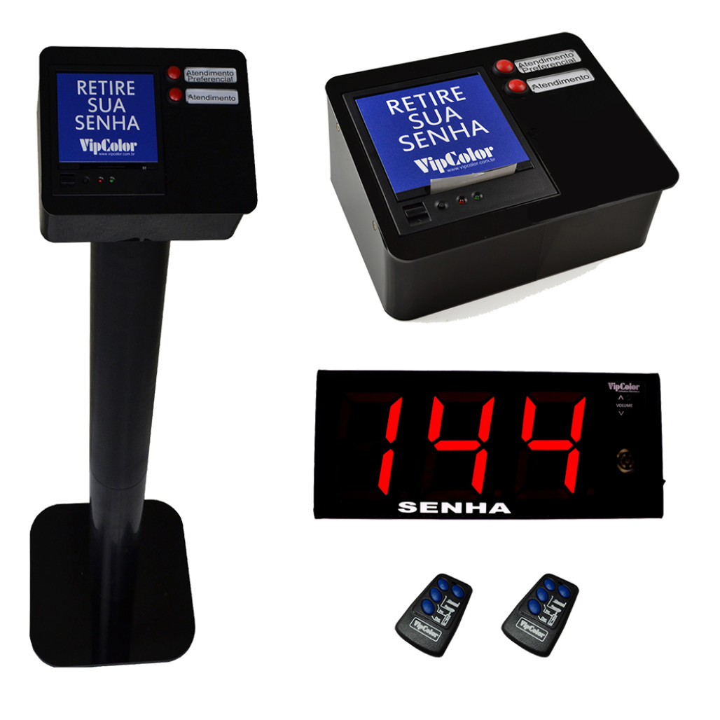 Orientador de Fila SC W2 com Impressora Térmica e Pedestal
