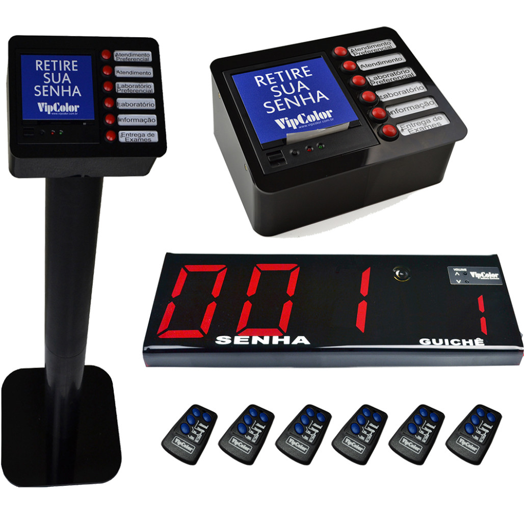 Orientador de Fila SF W9 com Impressora Térmica e Pedestal