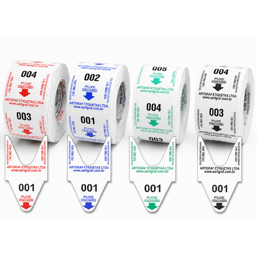 Senhas Numeradas, 3 dígitos, papel 70 g