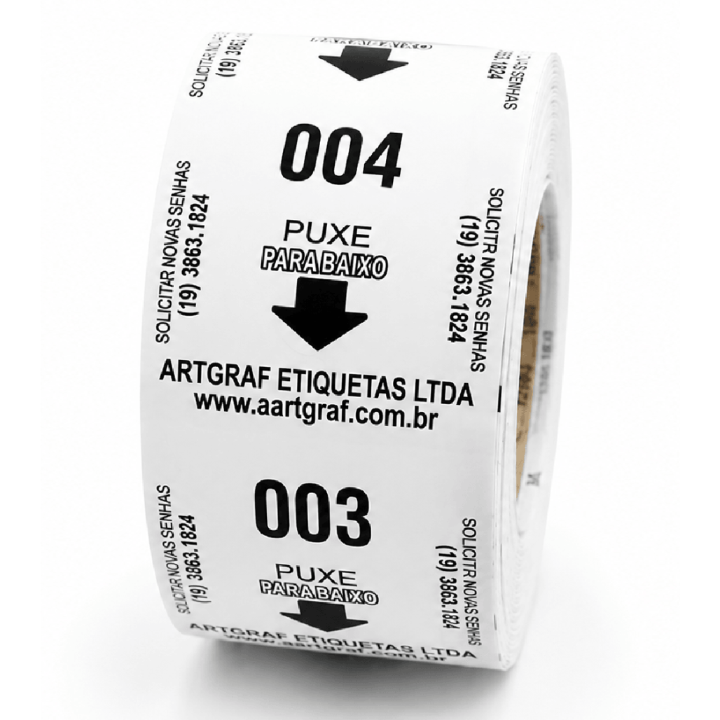 Senhas Numeradas, 3 dígitos, papel 70 g - 6