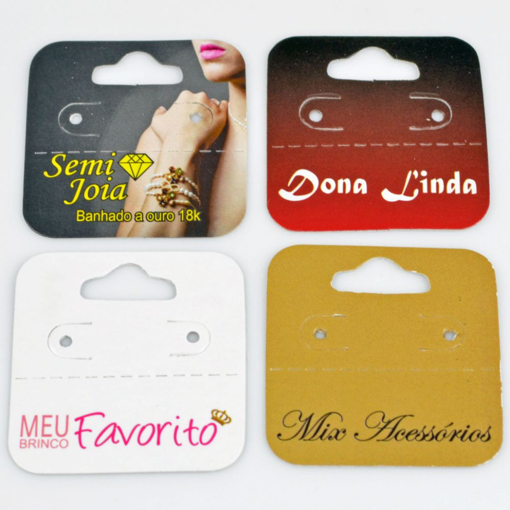 Tag Mini ou Cartela Bijú, Tamanho 42 x 47 mm, Papel Couchê 300 g, Diversos Formatos, com Opções Personalizadas - 6