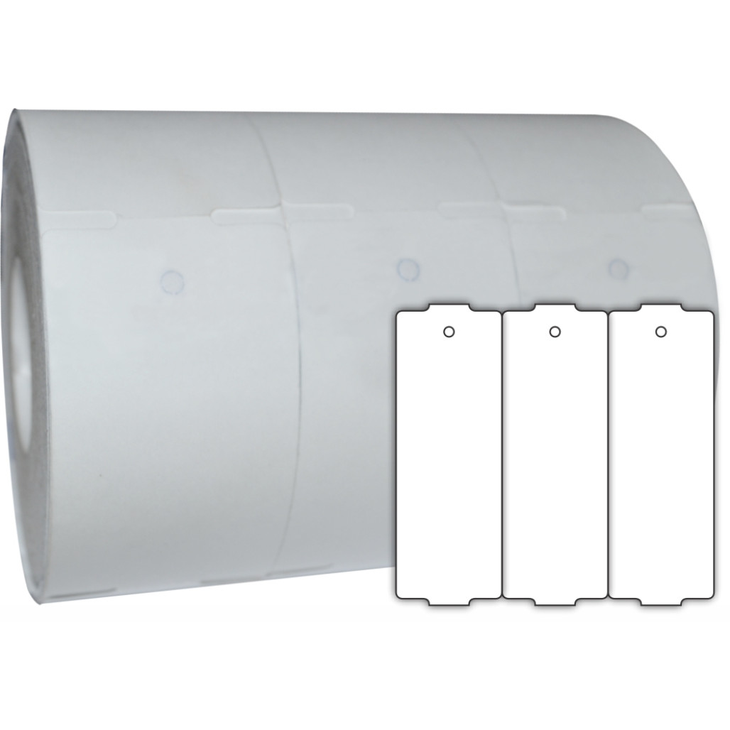 Tag 91 x 32 mm em Papel Couchê NÃO ADESIVO para Impressoras Térmicas