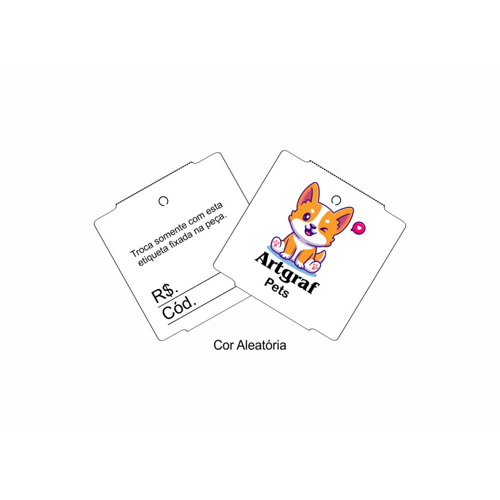Tag 50 x 50 mm, em Papel Couchê NÃO ADESIVO 150g, com Opções Personalizadas - 2